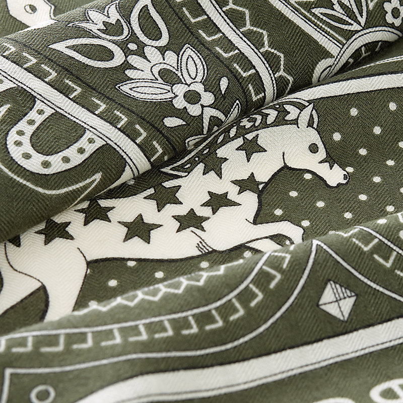 Cheval de Coeur Bandana 숄 140 - 베이지 | Hermès - 에르메스